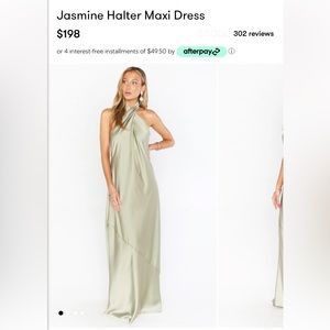 Show me your Mumu jasmine halter bridesmaids dress moss green XS